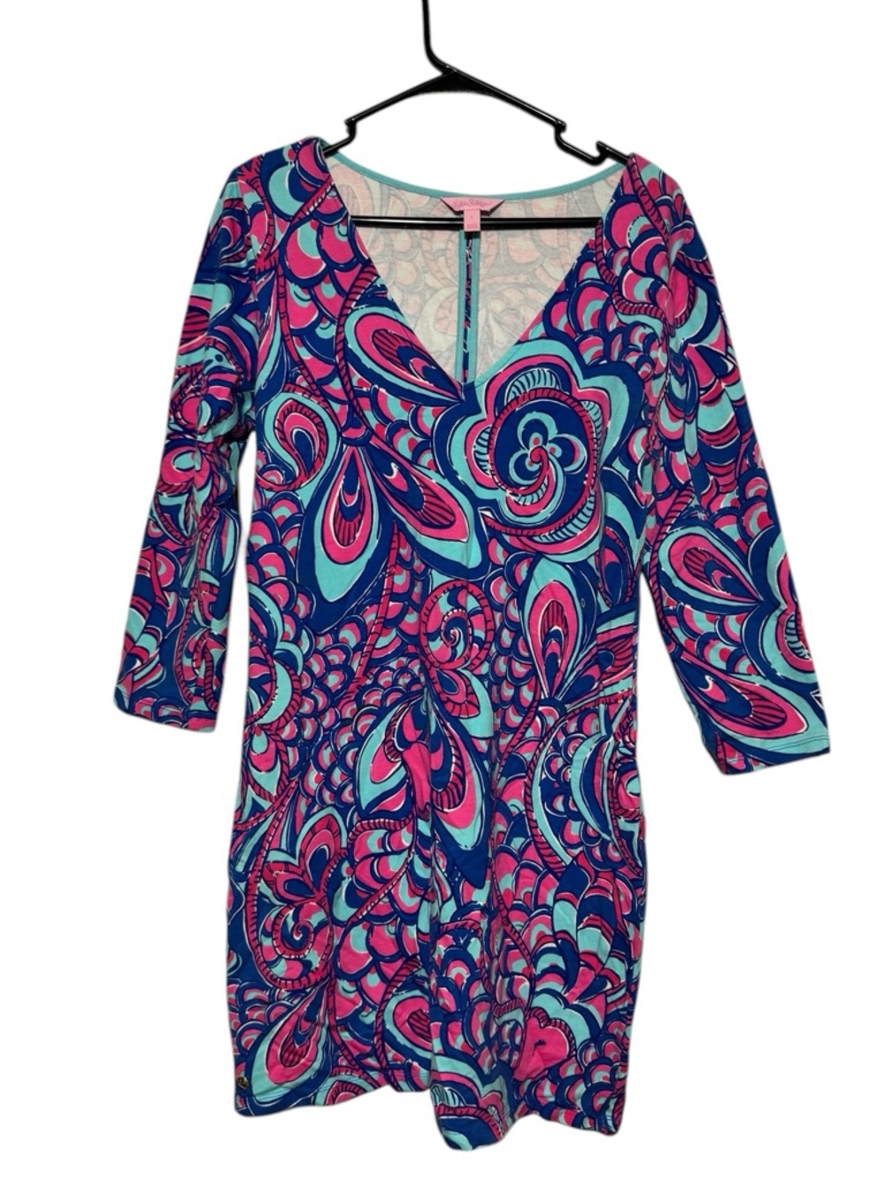 Lily Pulitzer Clarke Dress Size L Reel Me In Brewster Print Preppy Beach Summer